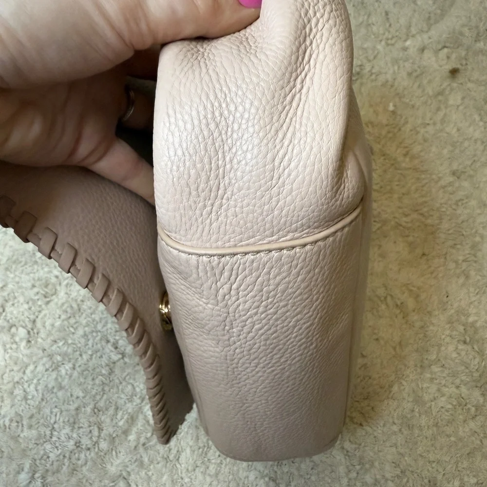 Tory Burch Pink Marion Flap Leather Shoulder Bag Blush